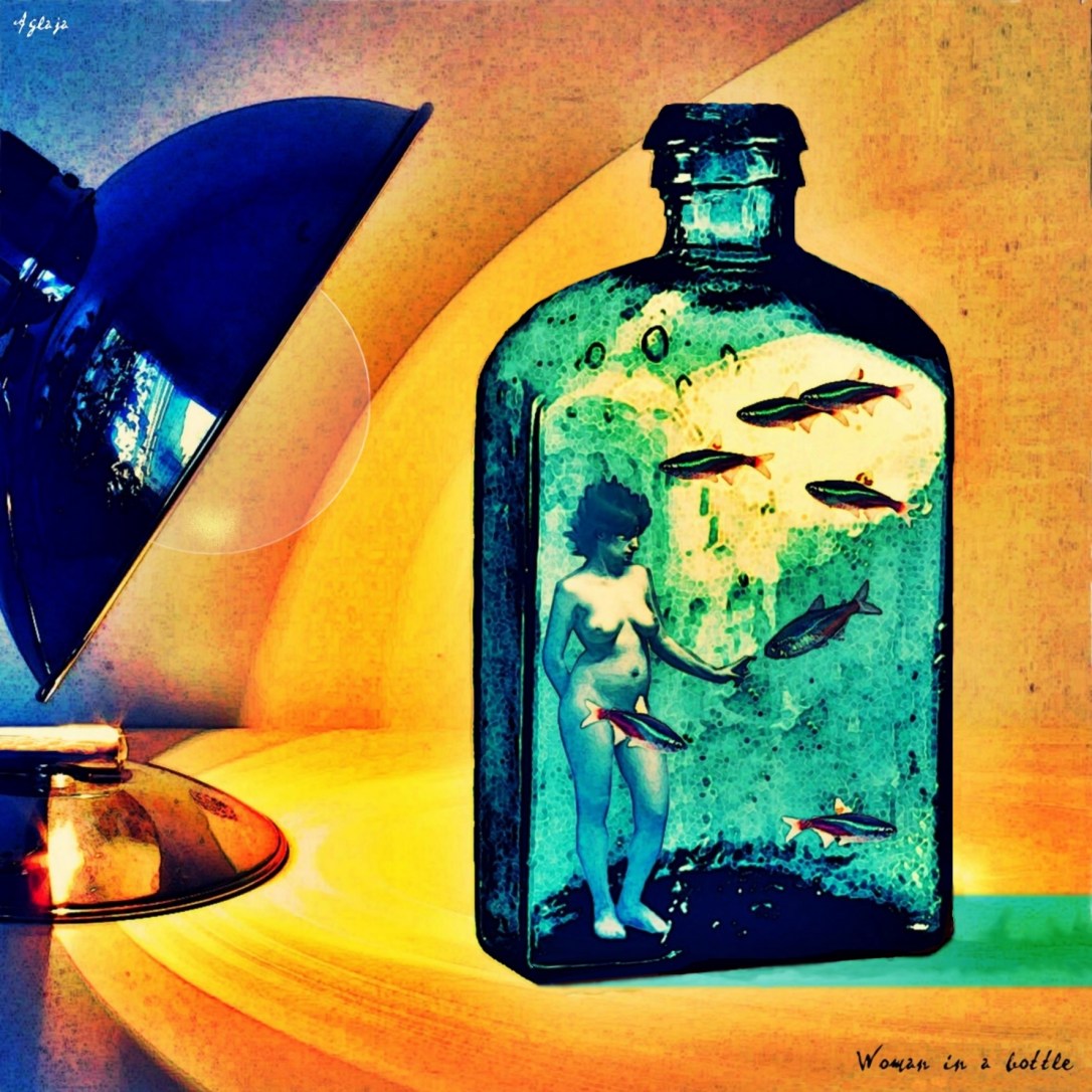 woman in a bottle